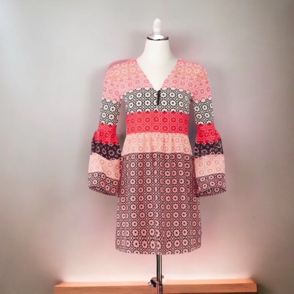 Derek Lam 10 Crosby Carnation V-Neck Long Sleeve Dress Size 6
